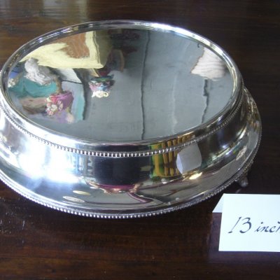 13" Silver Beaded Round